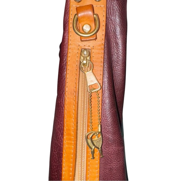 CORONADO Brown Red Leather Hobo Shoulder Bag Concealed Carry Vintage Made In USA - Picture 10 of 15